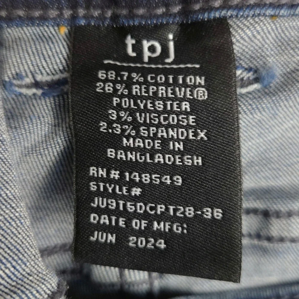 TPJ The Perfect Jean Slim Thick Mens Blue Stretch Denim Jeans 36x28 (Fits 38x29)